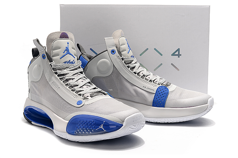 2020 Men Air Jordan 34 High Grey Blue Shoes